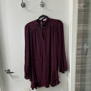 Parker Elegant Plum mini Sleeve Dress